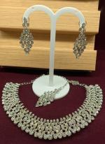 Silver Plated Elegant Stone Necklace Set For Women